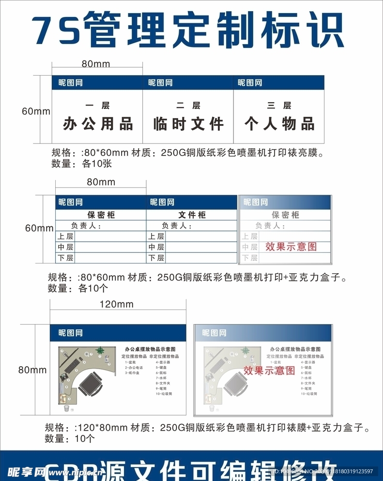 7S管理定制标识