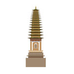 AI矢量佛教京八大处灵光寺插画