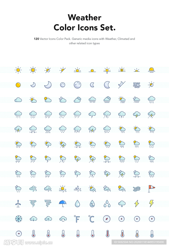 天气颜色图标集
