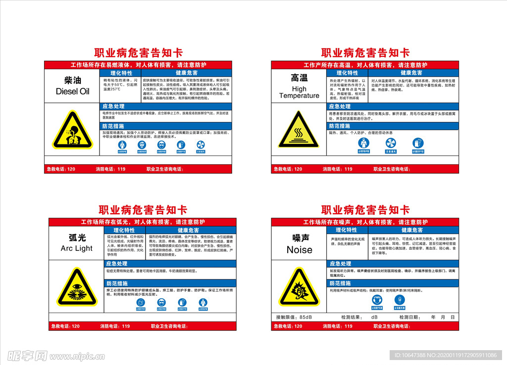 职业病危害告知卡