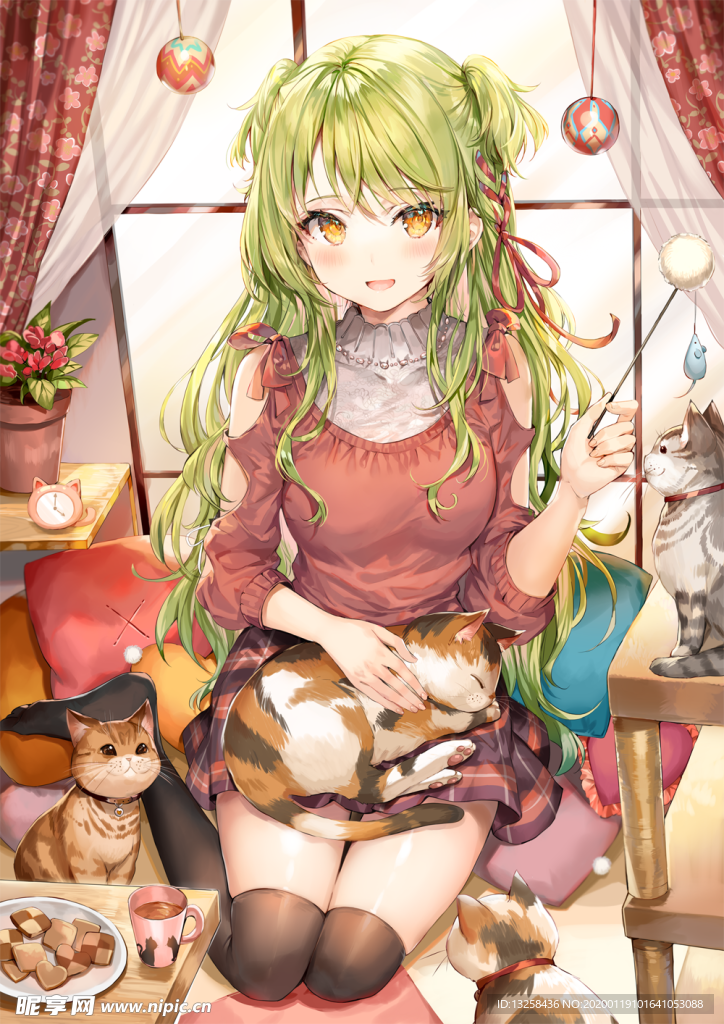 彩色动漫人物插画背景