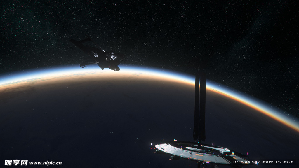 宇宙太空飞船星球背景