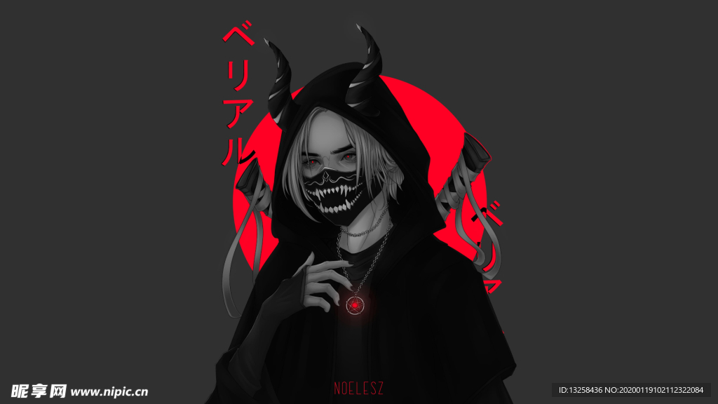 彩色动漫人物插画背景