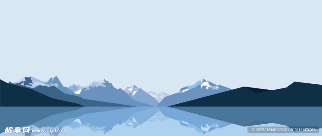 彩色群山插画背景