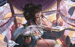彩色动漫人物插画背景