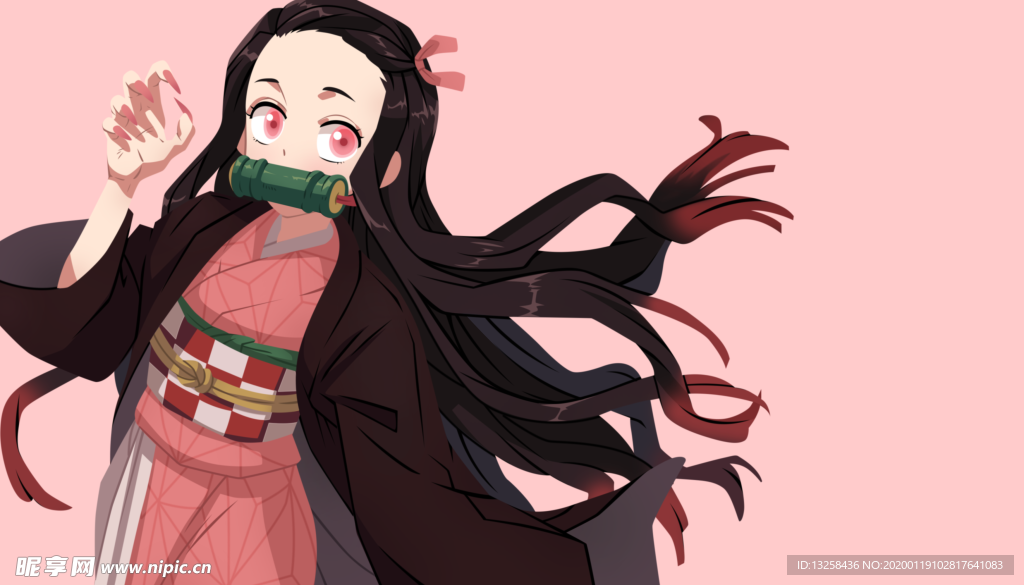 彩色动漫人物插画背景