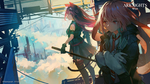 彩色动漫人物插画背景