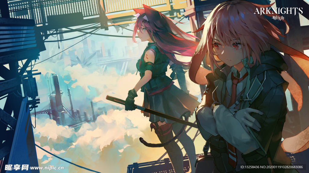 彩色动漫人物插画背景