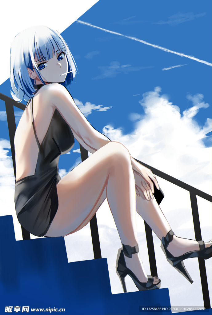 彩色动漫人物插画背景