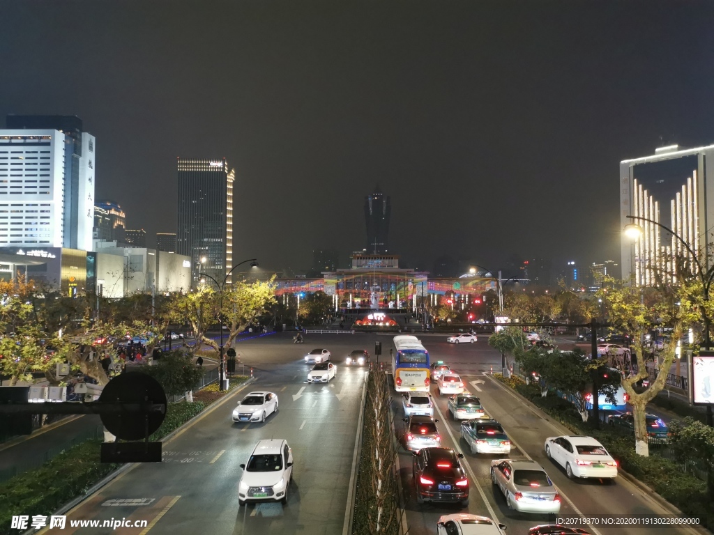 杭州市区夜景