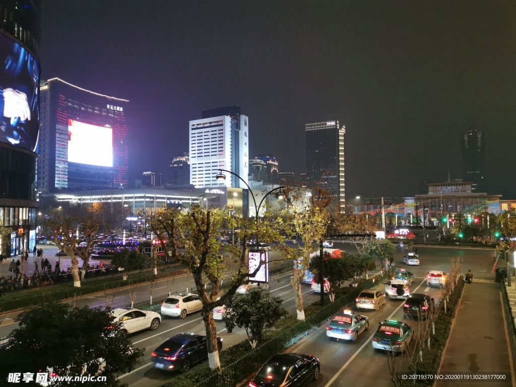 杭州市区夜景