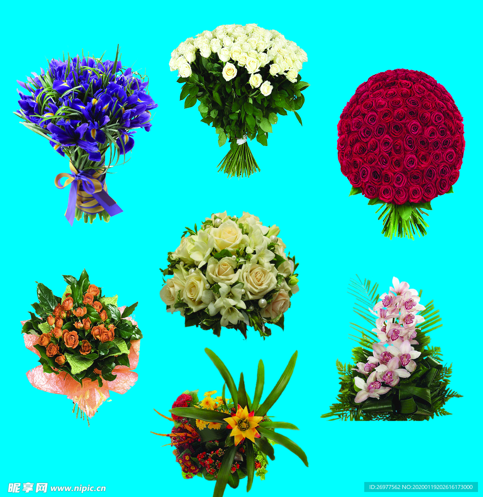 鲜花花饰与花束素材