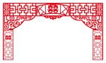 红色中国风双喜门楣