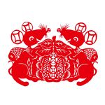 双鼠抱金瓜