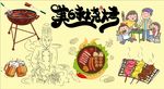 美味烧烤背景墙CDR模板下载