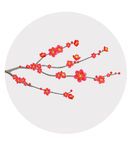 手绘古风简约梅花无框画