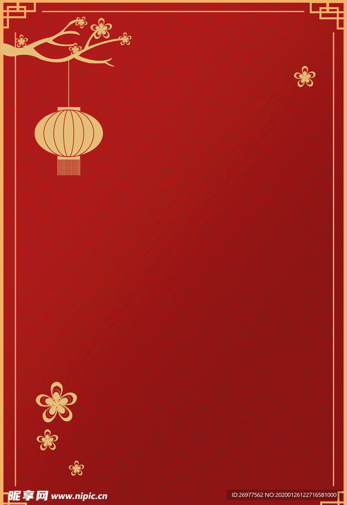 新年红色喜庆简约灯笼背景