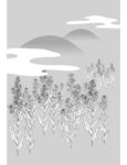 日本线描植物花卉矢量素材