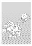 日本线描植物花卉矢量素材