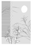 日本线描植物花卉矢量素材