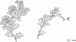 日本线描植物花卉矢量素材