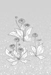 日本线描植物花卉矢量素材