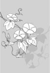 日本线描植物花卉矢量素材