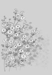 日本线描植物花卉矢量素材