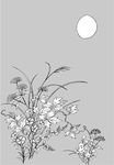 日本线描植物花卉矢量素材