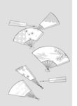 日本线描植物花卉矢量素材