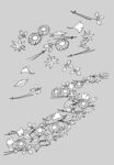 日本线描植物花卉矢量素材