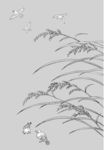 日本线描植物花卉矢量素材