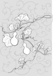 日本线描植物花卉矢量素材