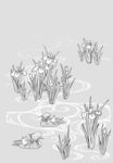 日本线描植物花卉矢量素材