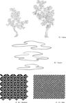 日本线描植物花卉矢量素材