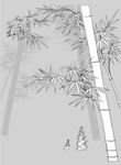 日本线描植物花卉矢量素材