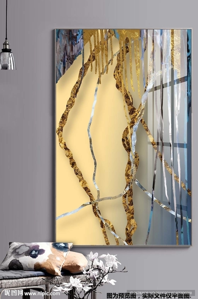 抽象简约线条晶瓷画装饰画