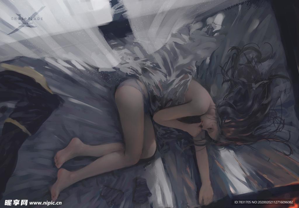 高清插画素材 女孩电脑壁纸
