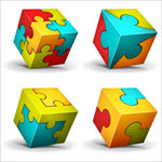 拼图3D立体立方体方块正方体素