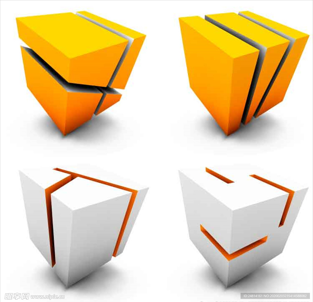 3D立体方块立方体抽象图形素材