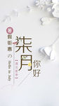 七月你好文艺唯美风格手机海报