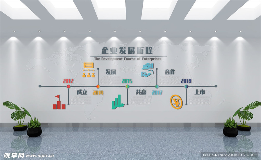 创意微立体企业发展历程文化墙