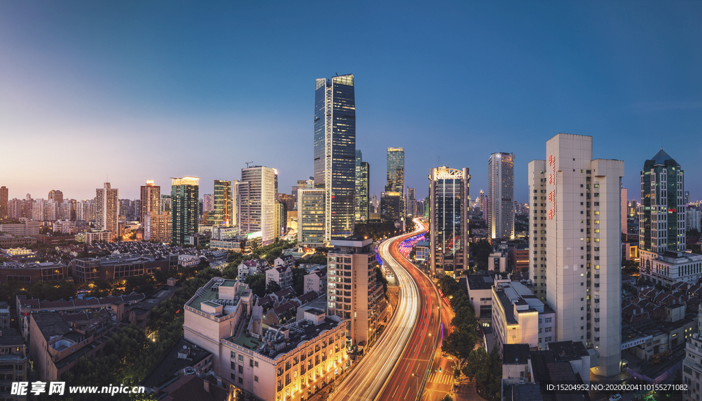 上海城市风光建筑夜景