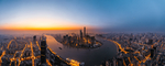 上海陆家嘴日出全景图