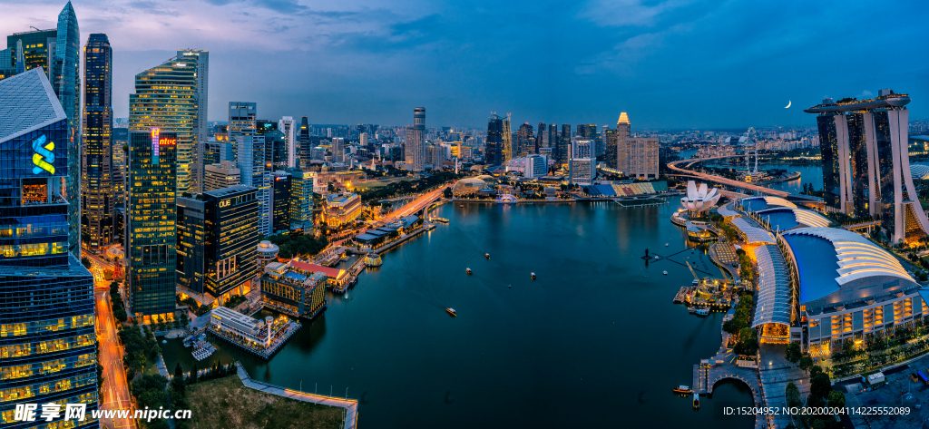 新加坡金沙湾夜景