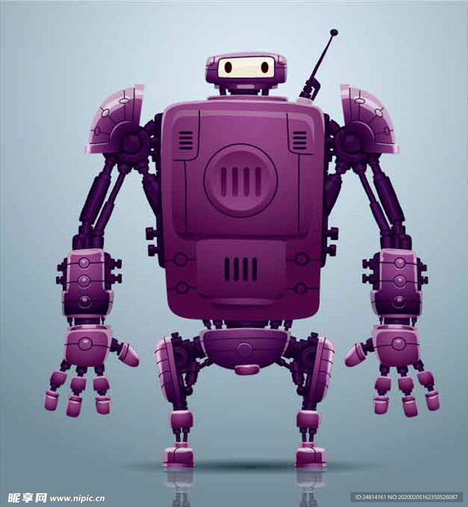 紫色机器人素材科技时尚