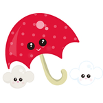 卡通雨伞手绘矢量素材