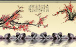 中式梅花壁纸背景墙