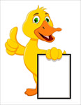 小黄鸭可爱卡通素竖起大拇指的鸭