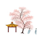 中国风水墨人物插画PSD分层